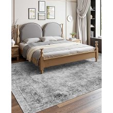 Large Area Rug 9 x 12 ft Anti-Skid and Tear-Resistant Floor Mat Bohemian Gray
