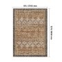 Large Area Rug 9 x 12 ft Anti-Skid Tear-Resistant Floor Mat Vintage Brown Green
