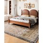 Large Area Rug 9 x 12 ft Anti-Skid Tear-Resistant Floor Mat Vintage Brown Green