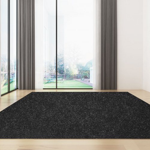 VEVOR Boat Carpet, 6 ft x 13.1 ft Marine Carpet for Boats, Waterproof Black Indoor Outdoor Carpet with Marine Backing Anti-Slide Marine Grade Boat Carpet Cuttable Easy to Clean Patio Rugs Deck Rug