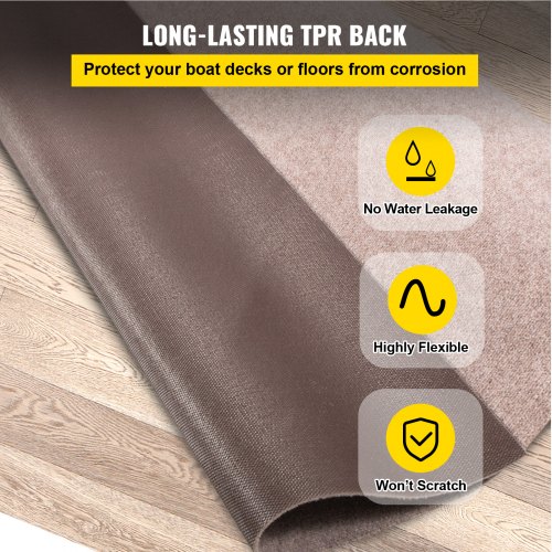 VEVOR Boat Carpet 6x18 feet, Marine Carpet for Boats, Waterproof Light Brown Indoor Outdoor Carpet with Marine Backing Anti-Slide Marine Grade Boat Carpet Cuttable Easy to Clean Patio Rugs Deck Rug