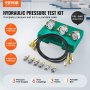 VEVOR Hydraulic Pressure Test Kit 3 Gauges 6 Test Couplings 3 Test Hoses Case