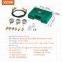 VEVOR Hydraulic Pressure Test Kit, 250/400/600bar, 3 Gauges 6 Test Couplings 3 Test Hoses, Excavator Hydraulic Test Gauge Set with Portable Carrying Case for Excavator Tractors Construction Machinery