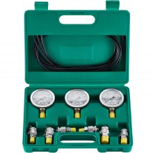 VEVOR Hydraulic Pressure Test Kit, 250/400/600bar, 3 Gauges 6 Test Couplings 3 Test Hoses, Excavator Hydraulic Test Gauge Set with Portable Carrying Case for Excavator Tractors Construction Machinery