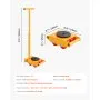 VEVOR Machine Skate, 6T Machinery Skate Dolly, 13228 lbs Machinery Moving Skate, Machinery Mover Skate with 360° Rotation Cap and PU Directional Rollers, Heavy Duty Industrial Moving Equipment, Yellow