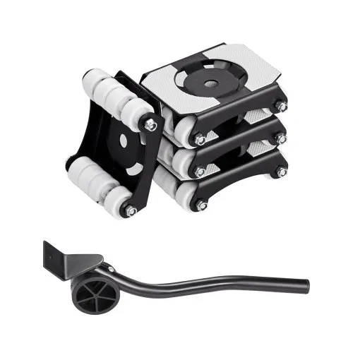 VEVOR Furniture Dolly, 330 lbs Load Capacity, Heavy Duty Furniture Movers with Wheels, Carbon Steel Panel, Dual-Row & Eight-Wheel Structure, Furniture Lift Slider Tool Set for Appliances, Sofa, Fridge