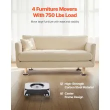 VEVOR Furniture Dolly Heavy Duty Furniture Movers with Casters 750 lbs Capacity