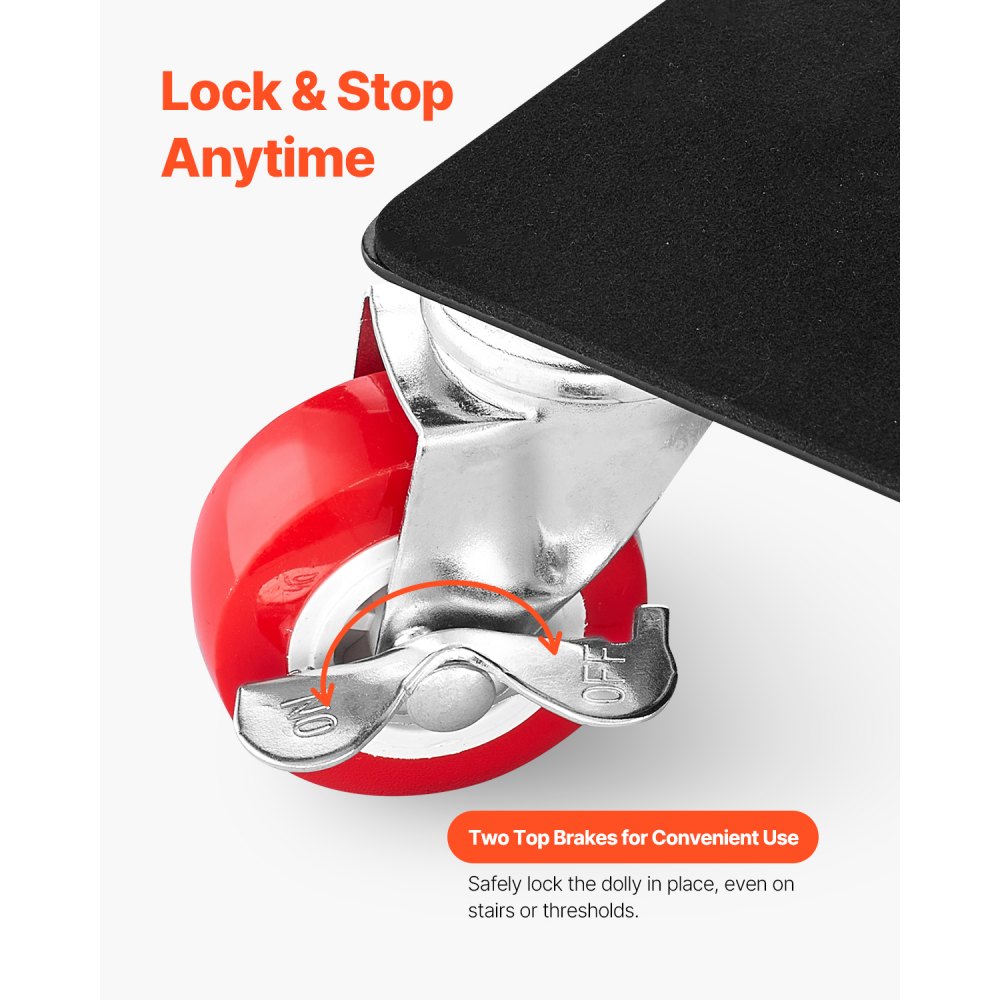 VEVOR Furniture Dolly, Maximum Load 1575 kg, Heavy Duty Furniture Movers with 5 360° Rotation Wheels, Carbon Steel Panel, Furniture Lift Slider Tool Set for Appliances, Sofa, Fridge, Washing Machine