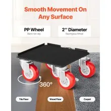 VEVOR Furniture Dolly Heavy Duty Furniture Mover with 5 Wheels 3474 lbs Capacity