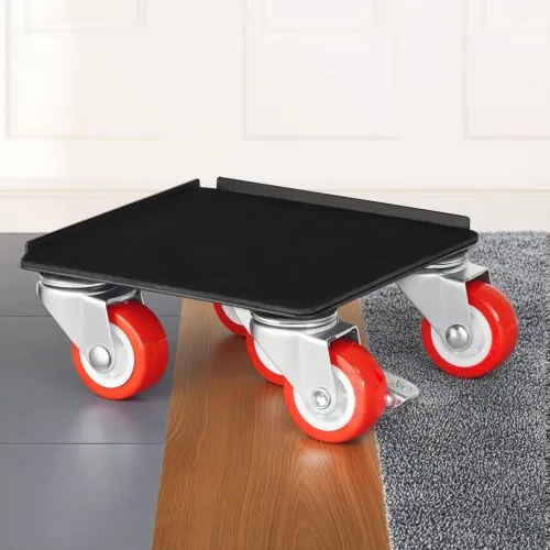 Set van 4 Steiger Zwenkwielen 5 x 2 Rood 1100LBS Wielremslot