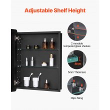 Medicine Cabinet 24" x 30" Mirror Medicine Cabinet Adjustable Shelves