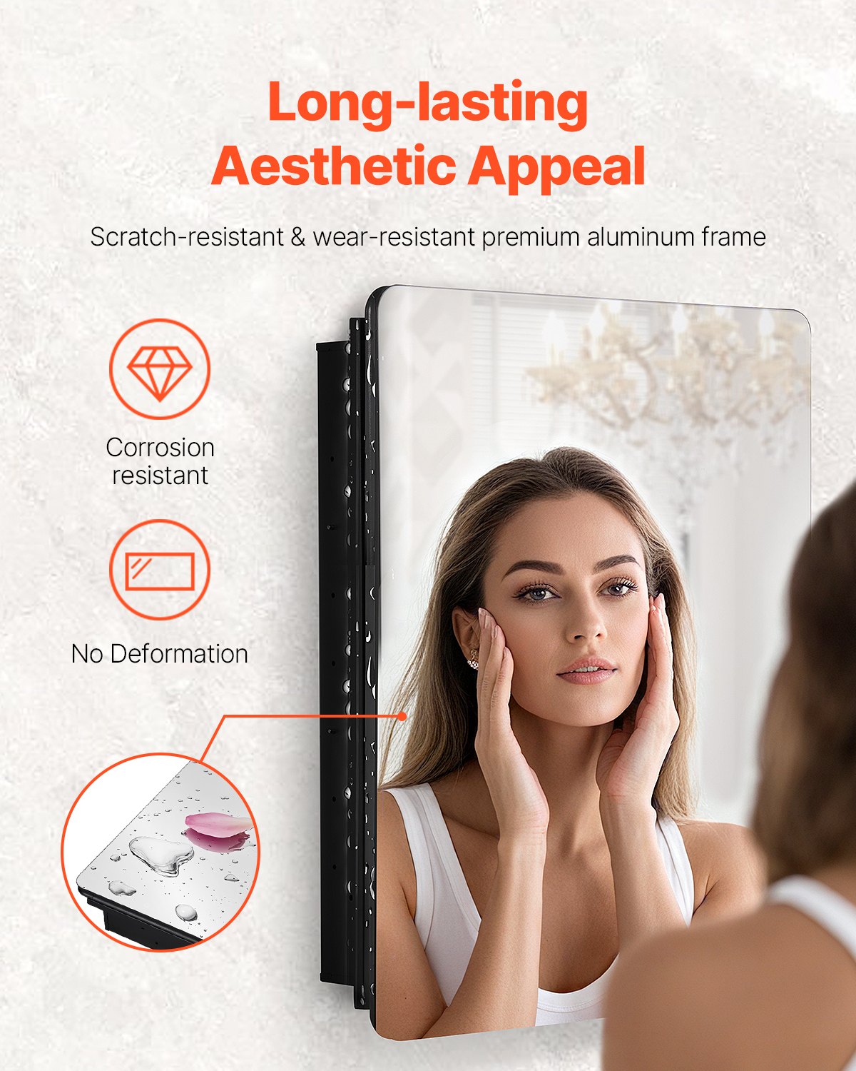 VEVOR Medicine Cabinet, 24 x 30 inch, Medicine Cabinet for Bathroom with Mirror,  Aluminum Frame Bathroom Wall Cabinet, 2-layer Adjustable Shelves, Recessed & Wall-mounted Installation