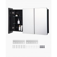 VEVOR Medicine Cabinet 25.5" x 40" Mirror Medicine Cabinet Adjustable Shelves