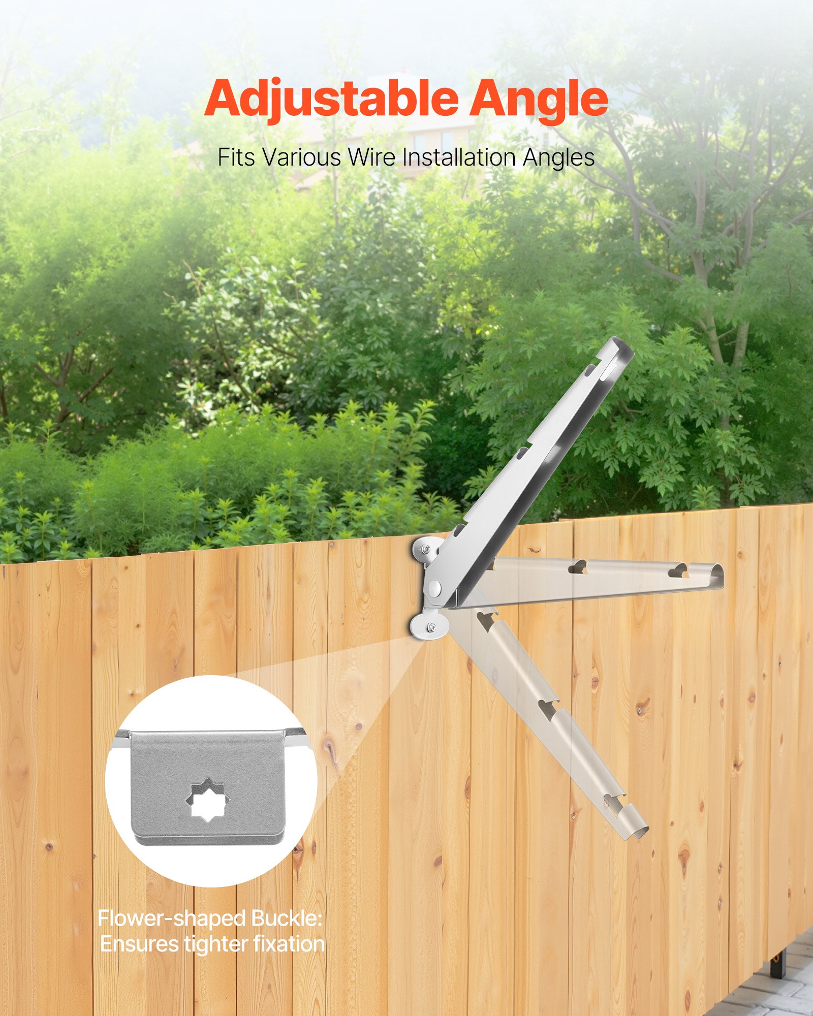 VEVOR Barbed Wire Arm, 10 Packs 12.2 in Fence Post Extender, Flat or Surface Mounted, Galvanized Steel Fence Height Extender, Protect Privacy and Prevent Pets Jumping Off, for Outdoor Wood Concrete Fences