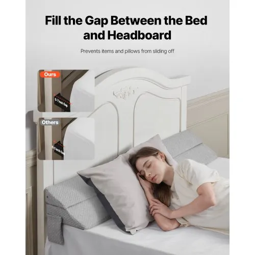 VEVOR Bed Wedge Pillow for Headboard, Queen Size, 60