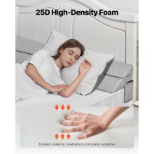Bed Wedge Pillow for Headboard 60"x10"x6" Bed Gap Filler Fill 0-7" Gap