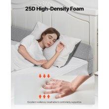 Bed Wedge Pillow for Headboard 60"x6"x6" Foam Bed Gap Filler Fill 0-7" Gap