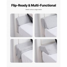 Bed Wedge Pillow for Headboard 60"x6"x6" Foam Bed Gap Filler Fill 0-7" Gap