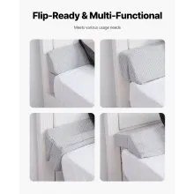 Bed Wedge Pillow for Headboard 60"x6"x6" Foam Bed Gap Filler Fill 0-7" Gap