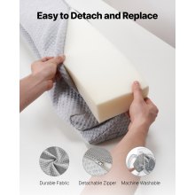 Bed Wedge Pillow for Headboard 60"x6"x6" Foam Bed Gap Filler Fill 0-7" Gap