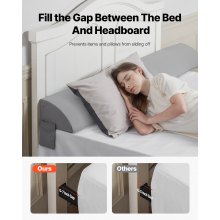 Bed Wedge Pillow for Headboard 72" x 10" x 6" Bed Gap Filler Fill 0-7" Gap