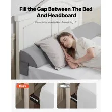 Bed Wedge Pillow for Headboard 72" x 10" x 6" Bed Gap Filler Fill 0-7" Gap