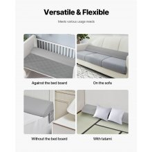 Bed Wedge Pillow for Headboard 72" x 10" x 6" Bed Gap Filler Fill 0-7" Gap