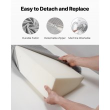 Bed Wedge Pillow for Headboard 72" x 10" x 6" Bed Gap Filler Fill 0-7" Gap