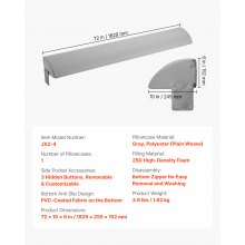 Bed Wedge Pillow for Headboard 72" x 10" x 6" Bed Gap Filler Fill 0-7" Gap