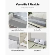 Bed Wedge Pillow for Headboard 76" x 6" x 4.5" Bed Gap Filler 0-4" Gap