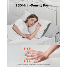 Bed Wedge Pillow 76"x10"x6" Plush Bed Gap Filler Headboard Fill 0-7" Gap
