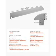 Bed Wedge Pillow for Headboard 76" x 8" x 6" Bed Gap Filler Fill 0-5" Gap