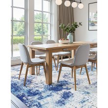 Large Area Rug 5 x 7 ft Anti-Skid and Tear-Resistant Floor Mat Modern Blue