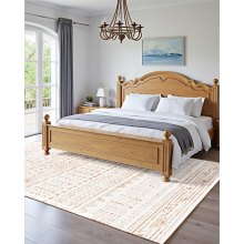 Large Area Rug 5 x 7 ft Anti-Skid and Tear-Resistant Floor Mat Modern Beige