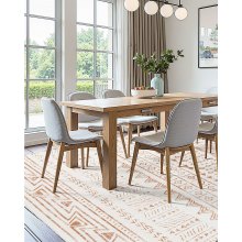 Large Area Rug 5 x 7 ft Anti-Skid and Tear-Resistant Floor Mat Modern Beige