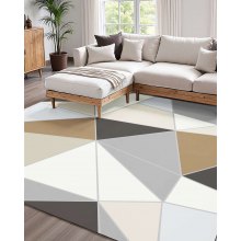 Large Area Rug 5 x 7 ft Anti-Skid Tear-Resistant Floor Mat Modern Charcoal Gray