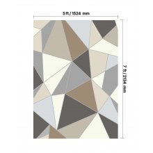 Large Area Rug 5 x 7 ft Anti-Skid Tear-Resistant Floor Mat Modern Charcoal Gray