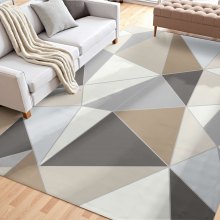 Large Area Rug 5 x 7 ft Anti-Skid Tear-Resistant Floor Mat Modern Charcoal Gray