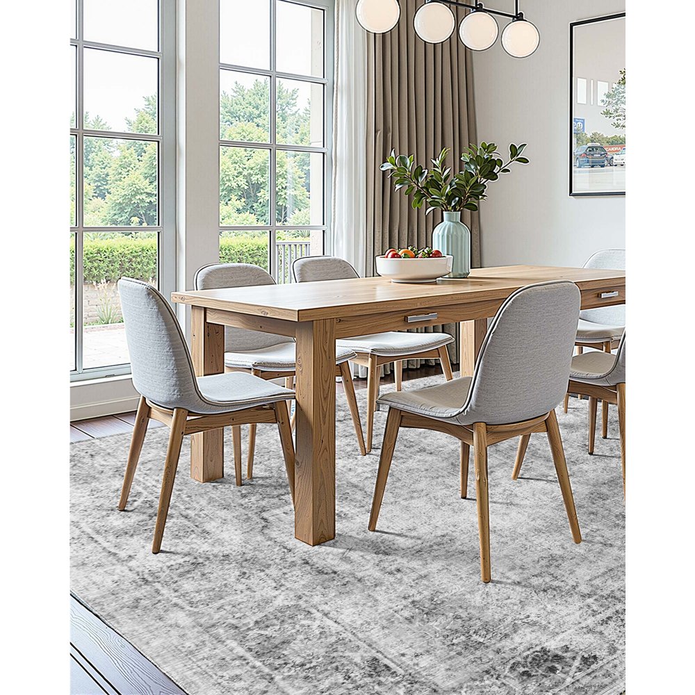 VEVOR Area Rug, 1828.8x2743.2mm Large Washable Boho Rug, Non-Slip Tear-Resistant Soft Carpet, Pet & Child Friendly Bohemian Area Rugs, Indoor Mat for Bedroom, Living Room, Kids Room, Entryway, Gray