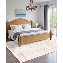 Large Area Rug 6 x 9 ft Anti-Skid and Tear-Resistant Floor Mat Modern Beige