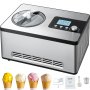 VEVOR 2Q automatický stroj na výrobu zmrzliny Elektrické jogurtové gelato Make Silver
