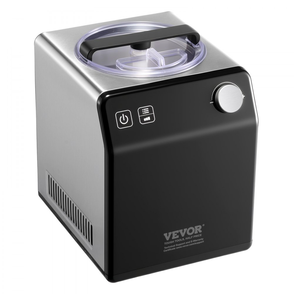 VEVOR Upright Automatic Ice Cream Maker with Built-in Compressor, 2 Quart No Pre-freezing Fruit Yogurt Machine, Stainless Steel Electric Sorbet Maker, 4 Modes Gelato Maker with Digital Display & Timer