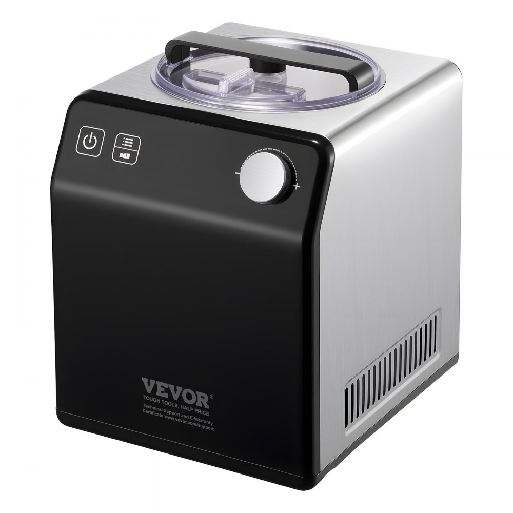 VEVOR Upright Automatic Ice Cream Maker with Built-in Compressor, 2 Quart No Pre-freezing Fruit Yogurt Machine, Stainless Steel Electric Sorbet Maker, 4 Modes Gelato Maker with Digital Display & Timer