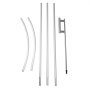 five silver poles and one mounting bracket for a VEVOR advertising flag pole.