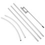 VEVOR advertising flag pole components, including curved and straight aluminum pieces.