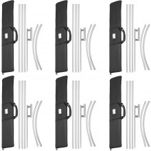VEVOR Advertising Flag Pole, 6 x Feather Flag Bundles with Ground Spike, 16 ft Windless Flag Pole Sets with Ground Mounting Stake, 6pcs Swooper Flag Pole Kit, Sign Flag for Businesses Storefronts