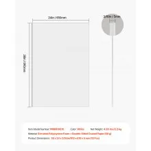 VEVOR Foam Board, 12 Pack 24 x 36 Inch, 3/16 Inch Thickness White Poster Board, Acid-Free Double Sided Foam Core Sheets for Mounting, Crafts, Paintings Prints, Art, Display, Presentation and Projects