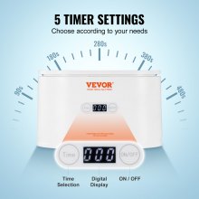 VEVOR Jewelry Cleaner Ultrasonic Machine, Ultrasonic Cleaner Machine Portable 22oz (650ml) with 5 Digital Timer, Sonic Jewelry Cleaner with 2 Cleaning Baskets for Eyeglasses, Watches, Dentures, Rings