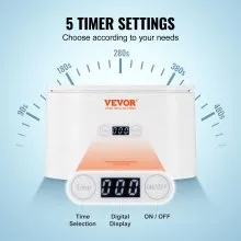 VEVOR Jewelry Cleaner Ultrasonic Machine, Ultrasonic Cleaner Machine Portable 22oz (650ml) with 5 Digital Timer, Sonic Jewelry Cleaner with 2 Cleaning Baskets for Eyeglasses, Watches, Dentures, Rings