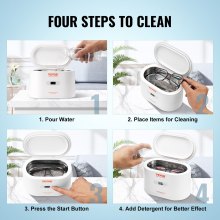 VEVOR Jewelry Cleaner Ultrasonic Machine, Ultrasonic Cleaner Machine Portable 22oz (650ml) with 5 Digital Timer, Sonic Jewelry Cleaner with 2 Cleaning Baskets for Eyeglasses, Watches, Dentures, Rings